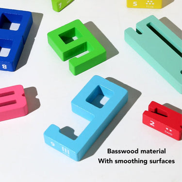 Wooden Montessori Number Blocks For Stacking & Balance